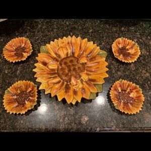 Tuscan Sunflower Dip Bowls. Set of 5